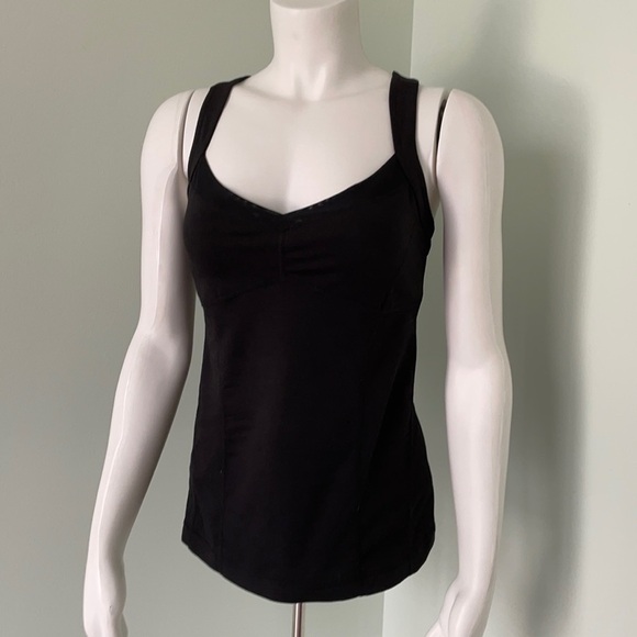 Zella Black Sweetheart Neck Tank Medium - Picture 1 of 7